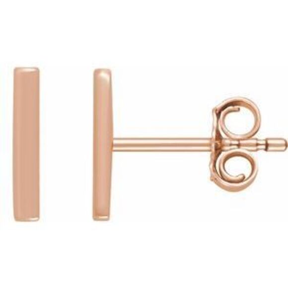 Kazi Luxury 14K Rose Gold Vertical Bar Earrings